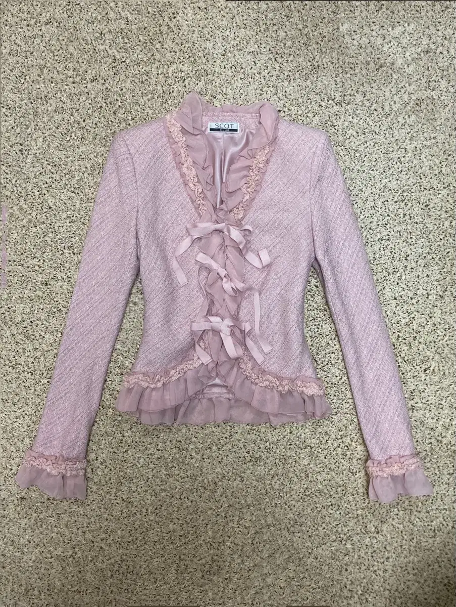 Lovely Pink Lace Ribbon Jacket 레이스 리본 자켓